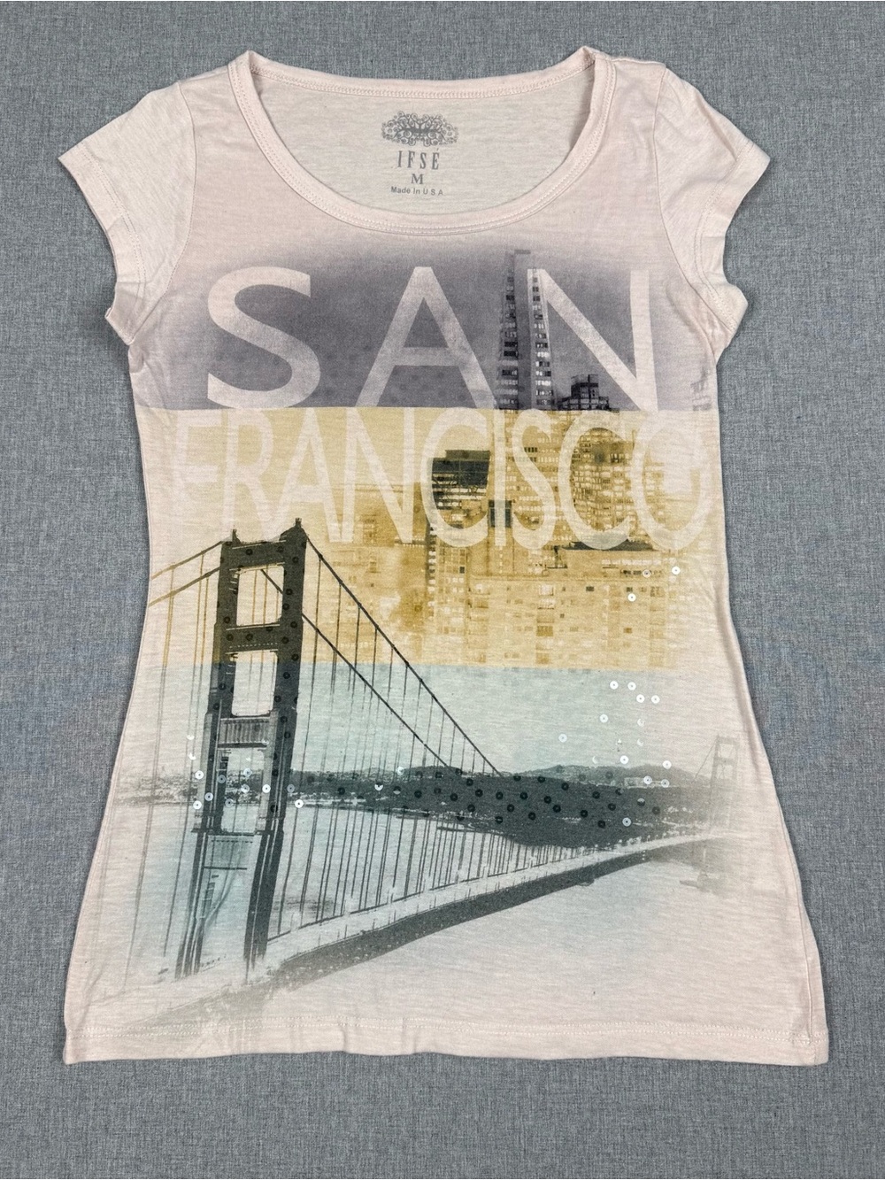 IFSE San Francisco Graphic Rhinestone Tee M Y2K Baby‎ Tee